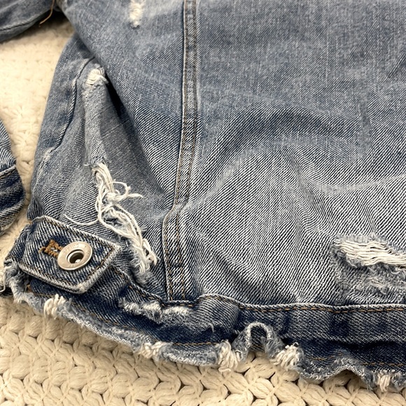 ZARA - Ripped Jean Jacket (size small) - Picture 8 of 14